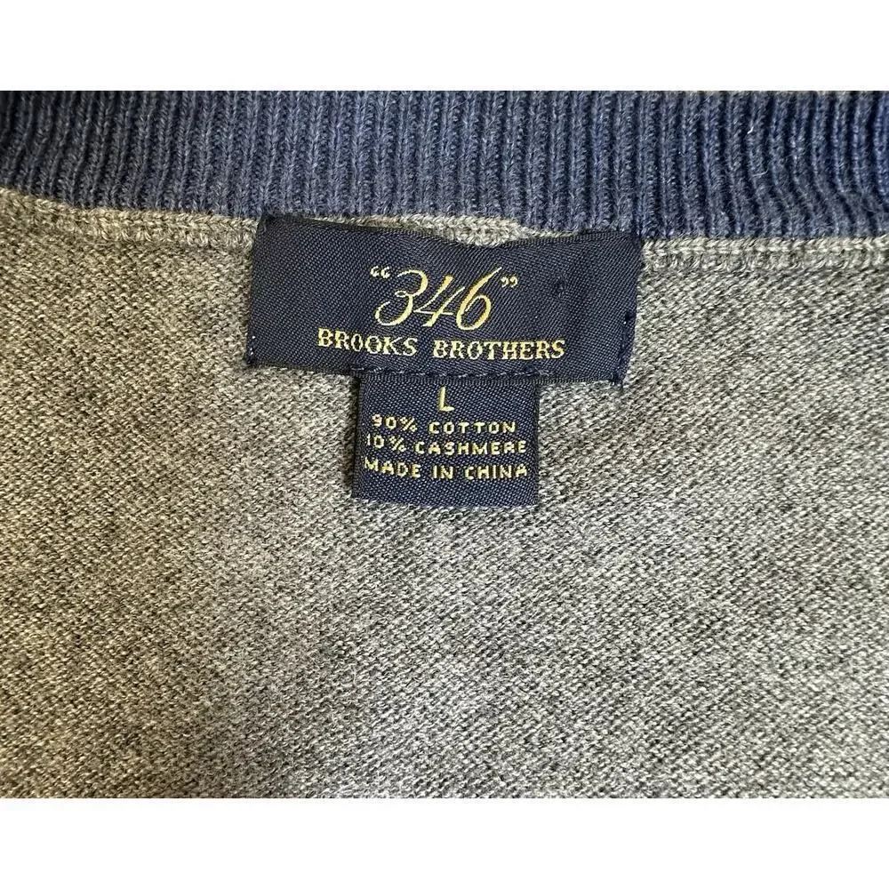 Brooks Brothers 346 Sweater Men's Size Large Cotton Cashmere Argyle Preppy Frat